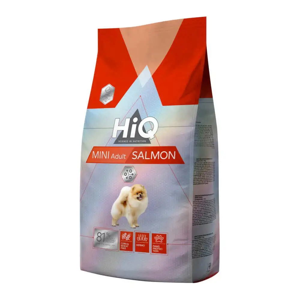 HiQ מזון לכלבים בוגרים מגזע קטן סלמון ואורז