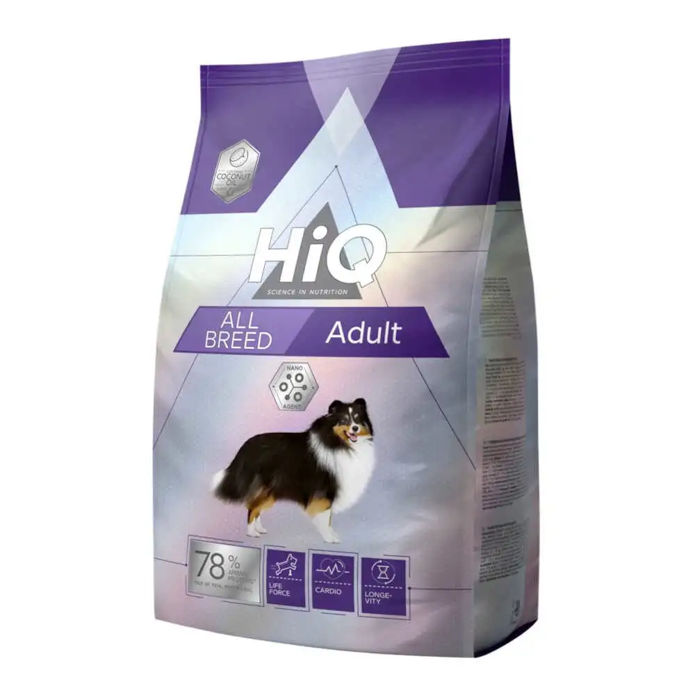 HiQ מזון לכלבים בוגרים מגזע בינוני עוף ואורז