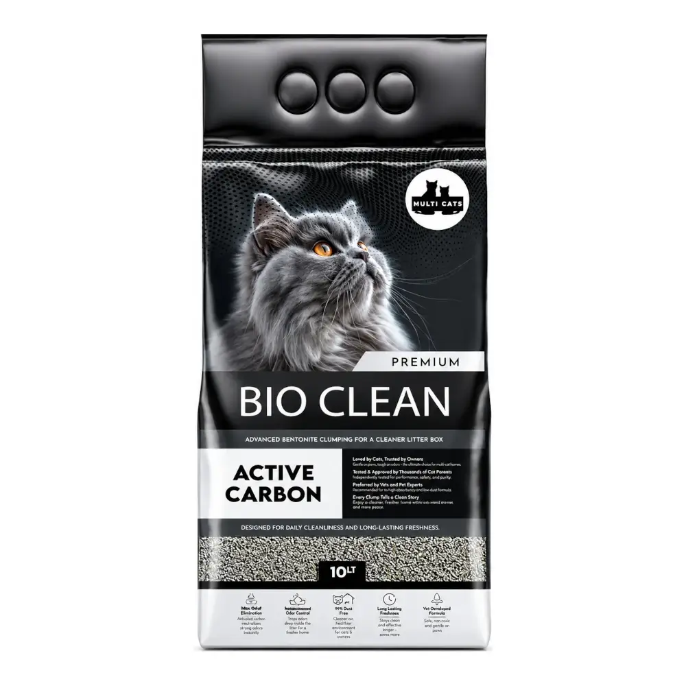 חול מתגבש לחתול BIO CLEAN קרבון
