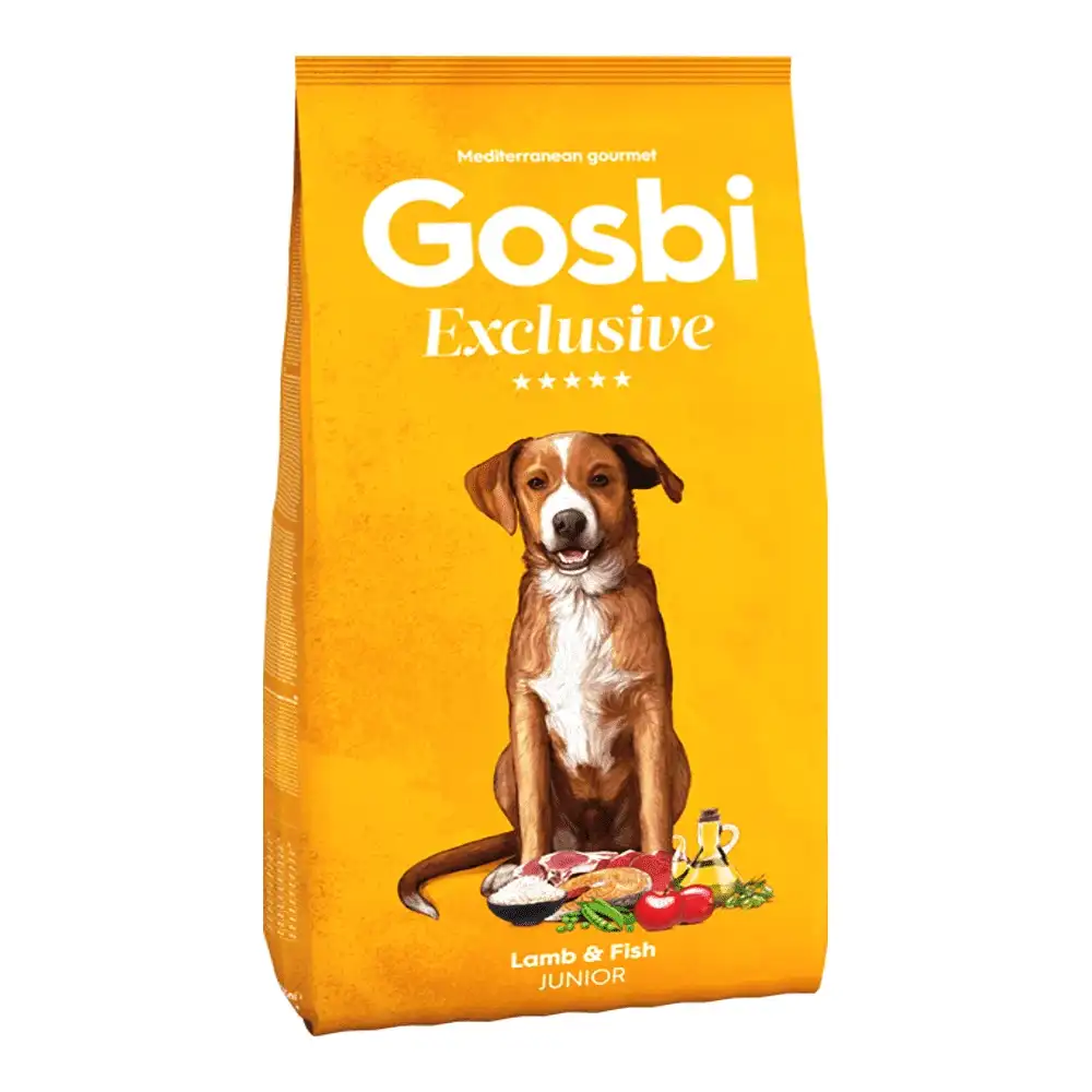 אוכל לגורי כלבים גוסבי GOSBI אקסלוסיב ג‘וניור כבש ודגים