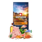 אוכל לכלבים אונטריו ONTARIO על בסיס דגים ואורז גזע בינוני