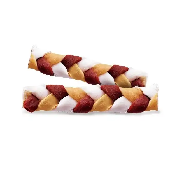 חטיף לכלבים Howbone צמה משולבת בטעם עוף ועור גולמי משקל : 200 גר‘