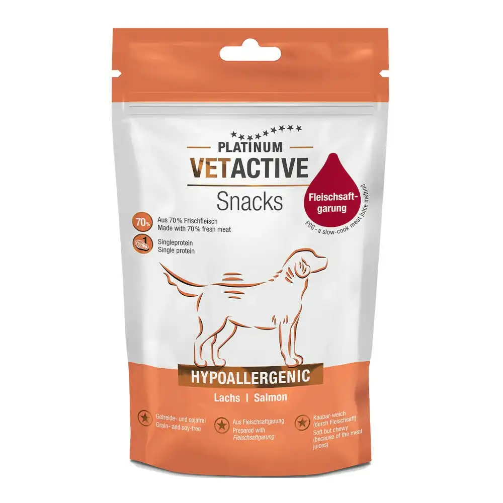 חטיף היפואלרגני לכלב פלטינום סלמון משקל : 200 גר‘