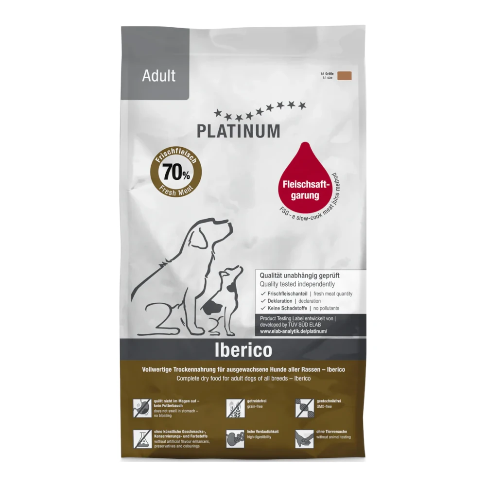 מזון לכלבים פלטינום PLATINUM בוגר חזיר ותפוח אדמה