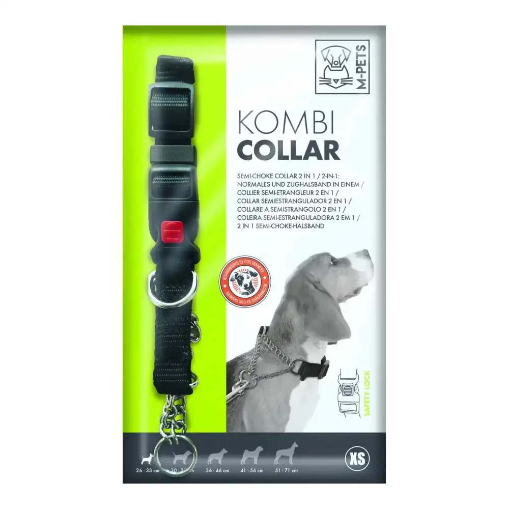 קולר קומבי חצי חנק M-PETS  למניעת משיכה