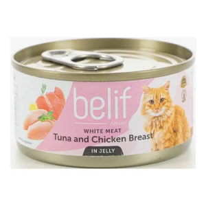 מעדן לחתול בליף – belife טונה וחזה עוף בג‘לי