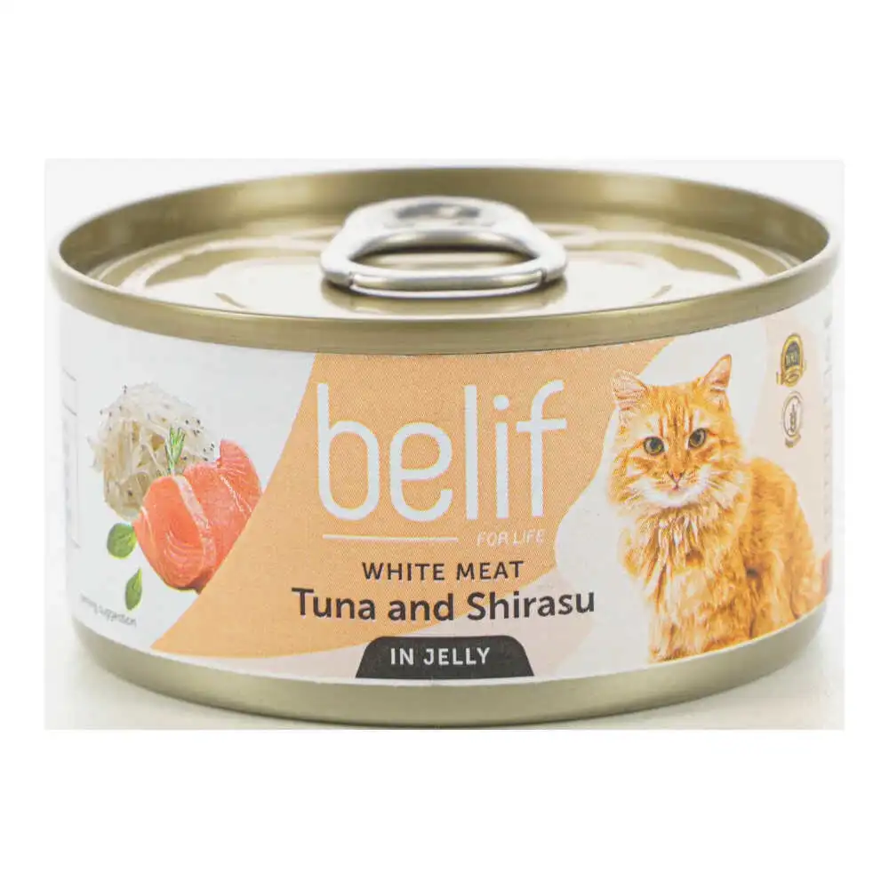 מעדן לחתול בליף – belife טונה ודג שירסו בג‘לי