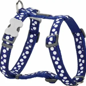 רתמה לכלב רד דינגו  RED DINGO כחול נקודות