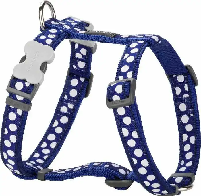 רתמה לכלב רד דינגו  RED DINGO כחול נקודות