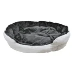 מיטה לכלב פרווה מהודרת שחור אפור 90 ס"מ