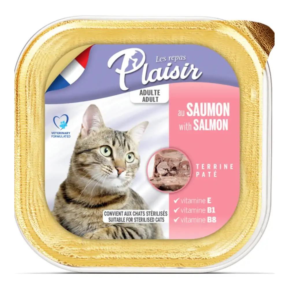 מעדן פטה לחתול פלאז‘יר PLAISIR סלמון