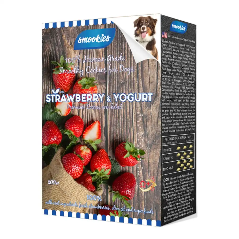 ביסקוויט כלבים סמוקיס smookies תות שדה ויוגורט