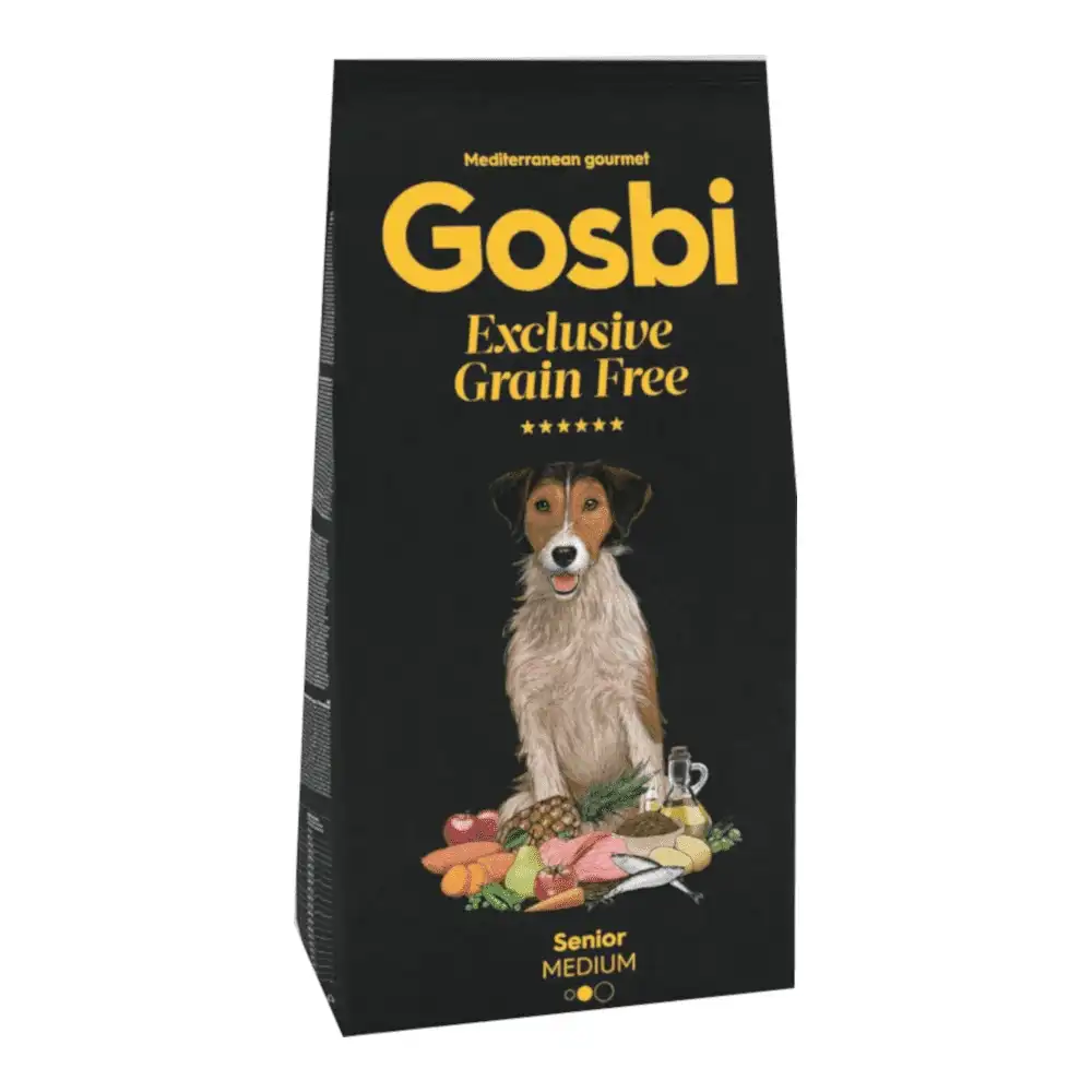 אוכל לכלבים ללא דגנים גוסבי GOSBI סניור הודו ודגים