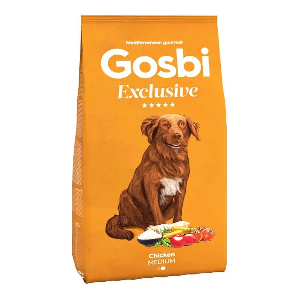 אוכל לכלבים גוסבי GOSBI אקסלוסיב עוף ואורז