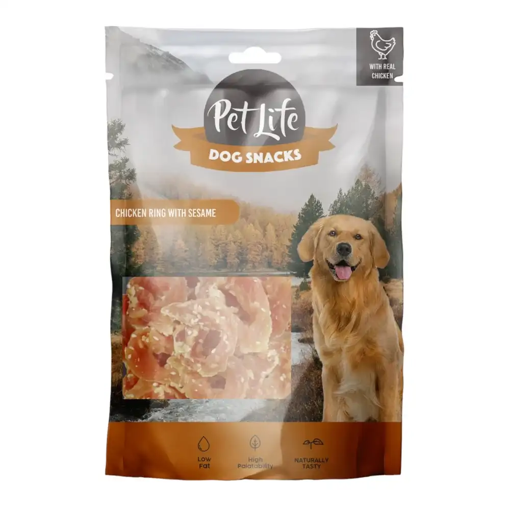 חטיף לכלבים פט לייף טבעות עוף ושומשום