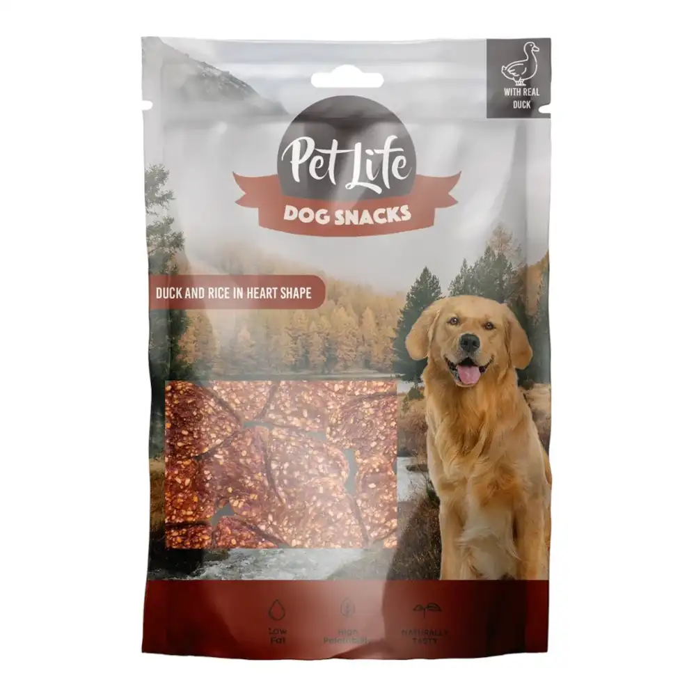 חטיף לכלבים פט לייף לבבות ברווז ואורז