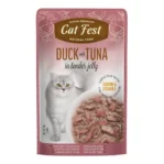 מעדן חתולים קאט פסט Cat Fest נתחי ברווז וטונה בג‘לי