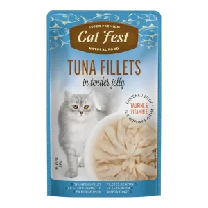 מעדן לחתול קאט פסט Cat Fest נתחי טונה בג‘לי