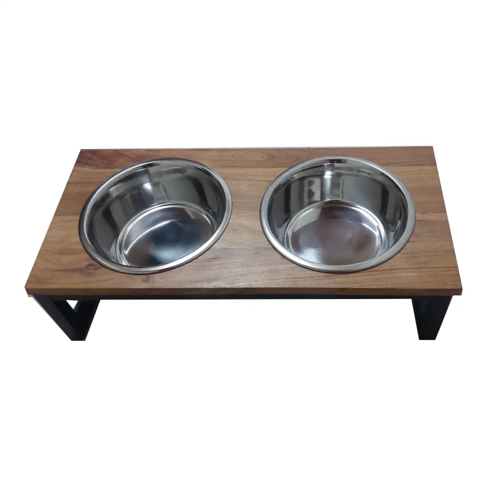 שולחן האכלה + קערות נירוסטה 21 ס"מ