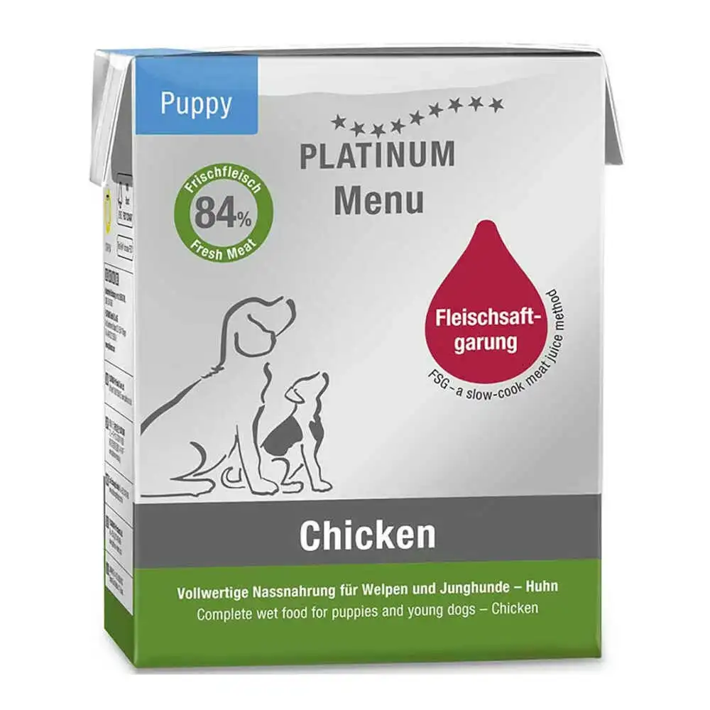 מזון רטוב לכלב פלטינום PLATINUM גורים עוף וירקות