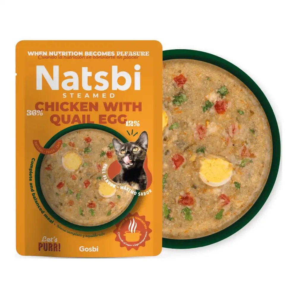 מזון טבעי לחתולים נטסבי Natsbi עוף וביצי שליו
