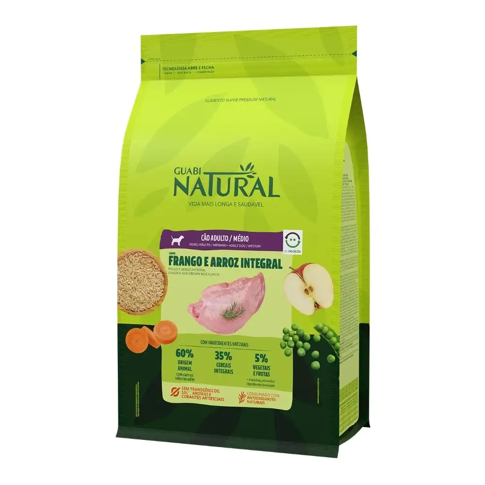 גואבי נטורל GUABI NATURAL בוגר מדיום עוף ואורז חום