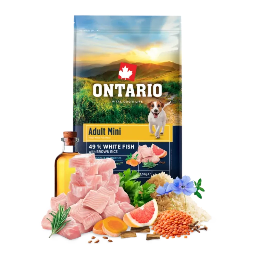 מזון כלבים אונטריו ONTARIO דגים גזע קטן