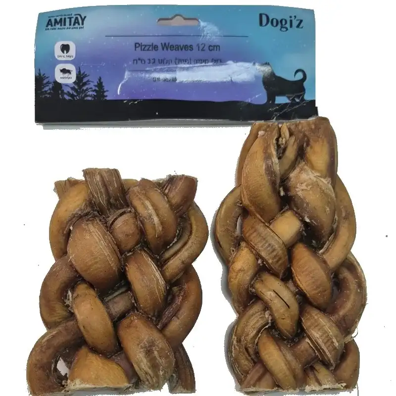 חטיף כלבים בולי סטיק קלוע עבה 12 ס"מ (