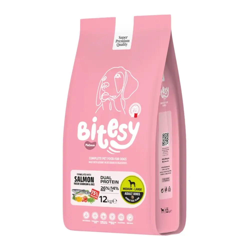 אוכל לכלב בייטסי bitesy סלמון ודניס