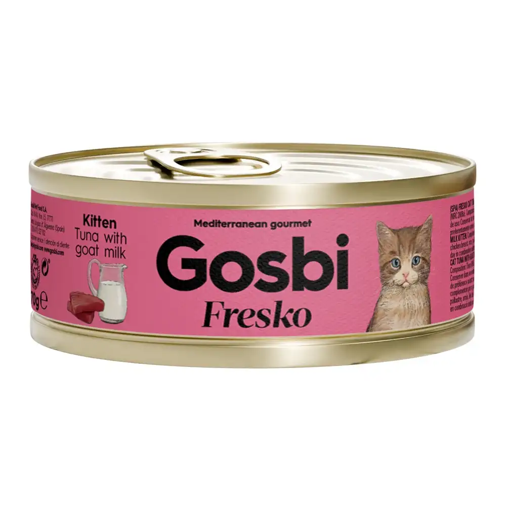 מעדן גורי חתולים גוסבי GOSBI טונה וחלב עיזים