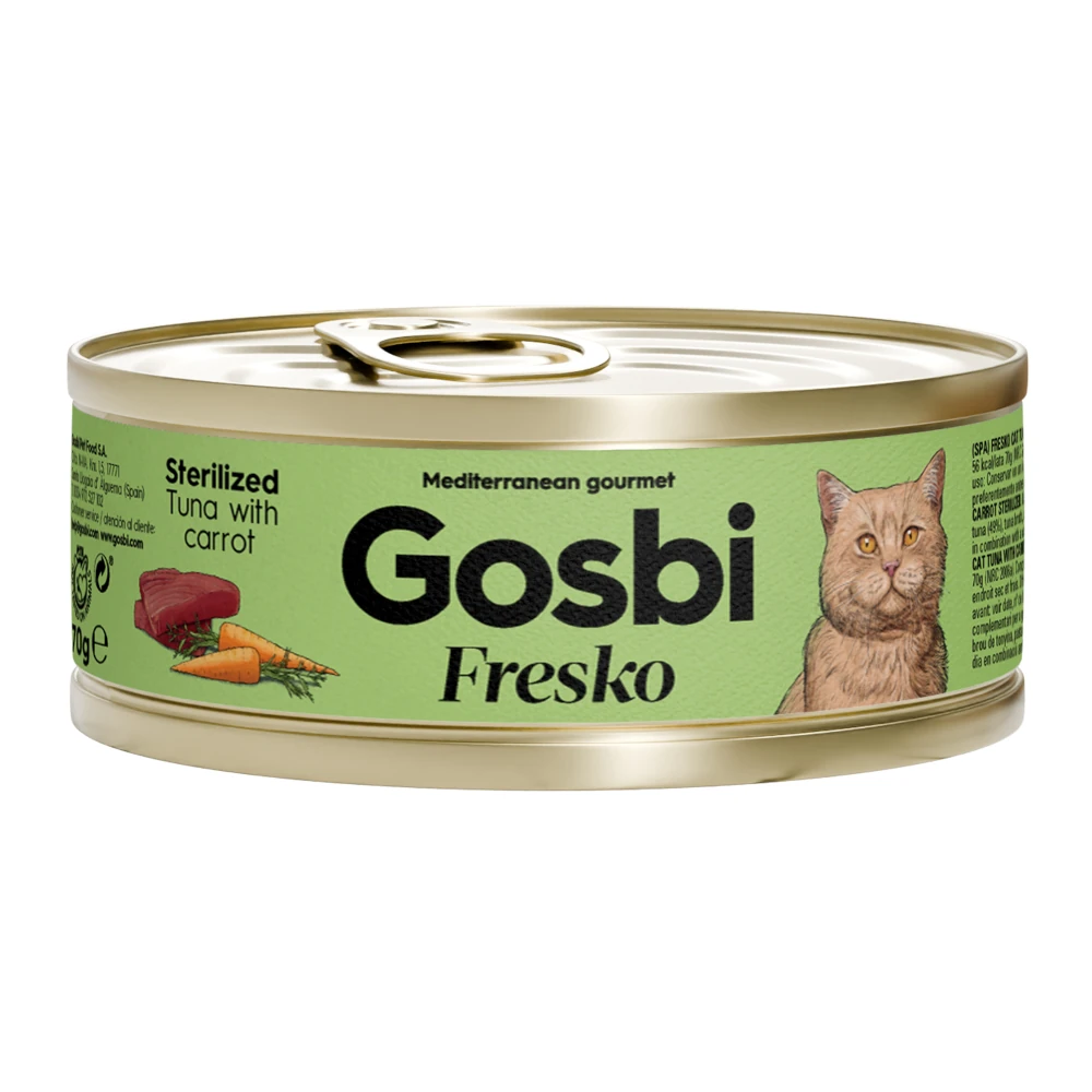 מעדן חתולים בוגרים גוסבי GOSBI סטרלייז טונה וגזר