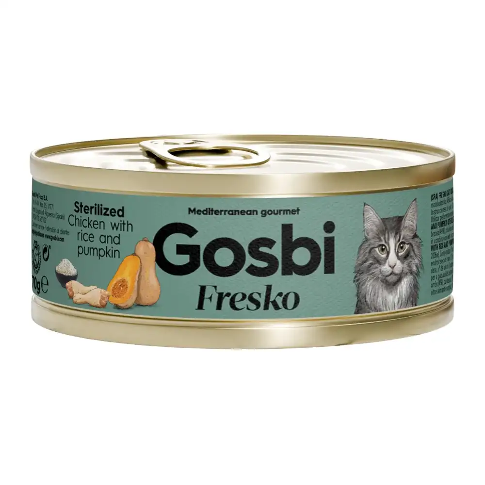 מעדן חתולים בוגרים גוסבי GOSBI סטרלייז עוף ודלעת