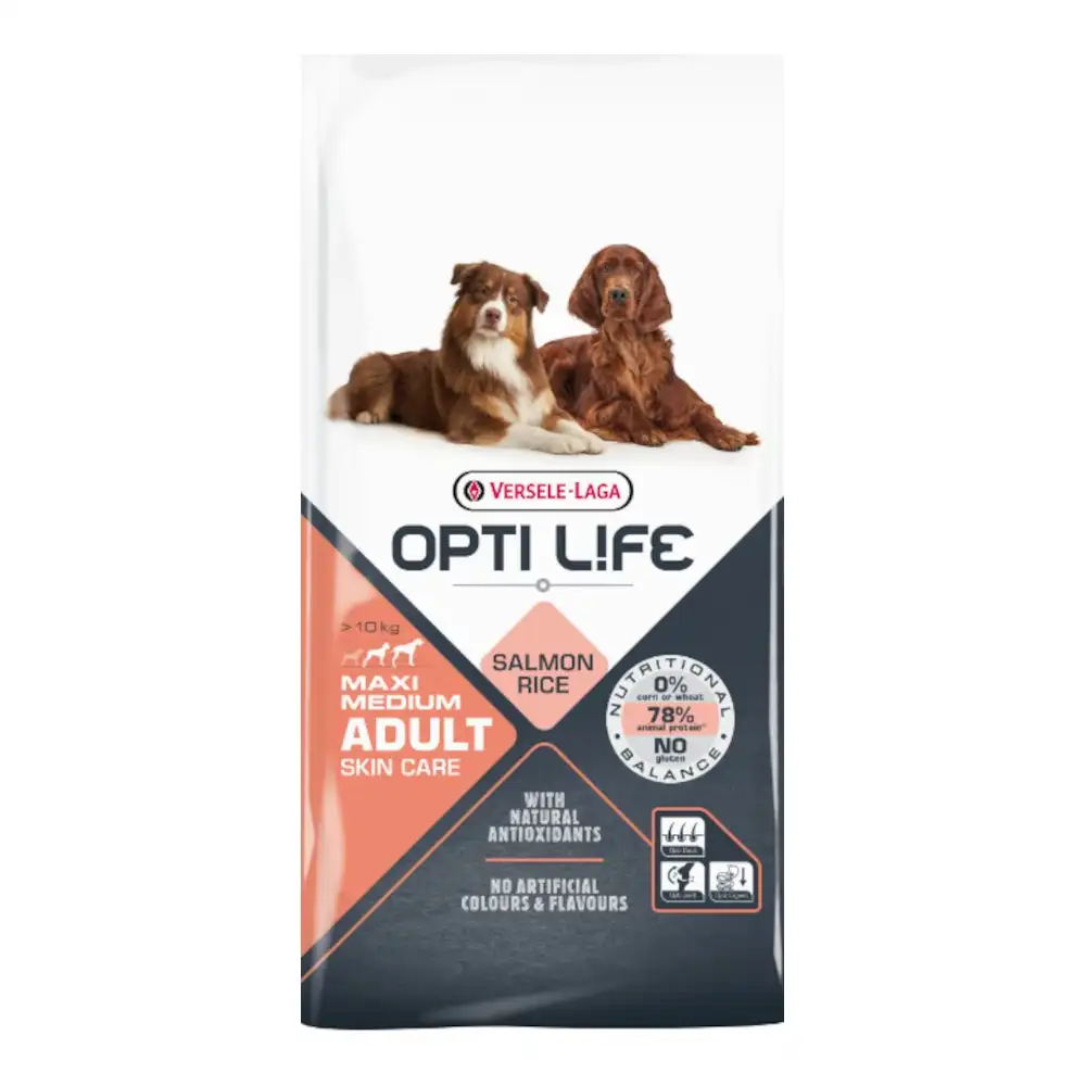 מזון כלבים אופטי לייף OPTI LIFE גזע בינוני / גדול סלמון
