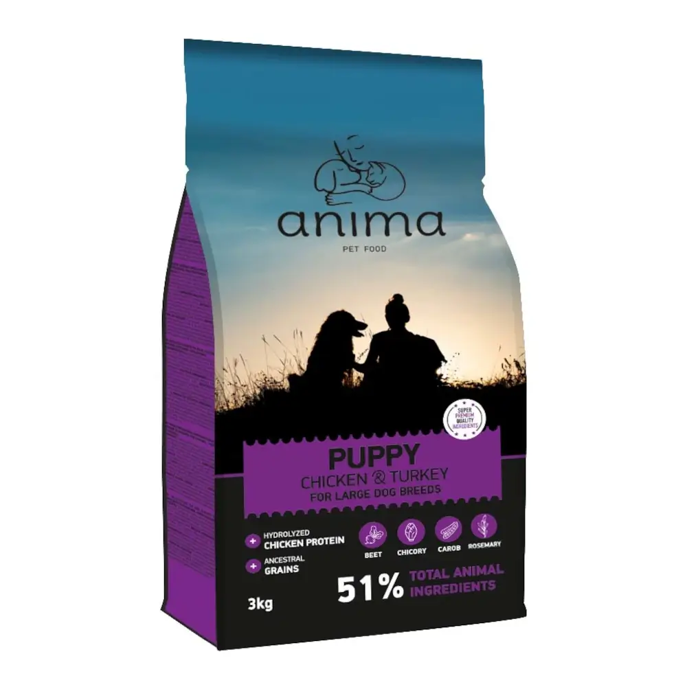 מזון כלבים אנימה anima גורים גזע גדול