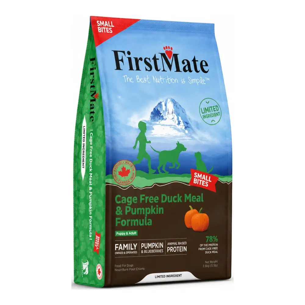 מזון כלבים פירסט מייט FirstMate ברווז ודלעת ללא דגנים גזע קטן