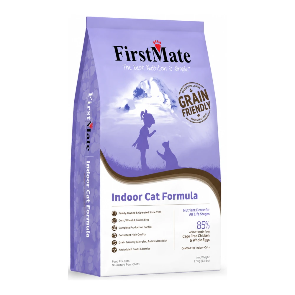 אוכל חתולים FirstMate indoor עוף דגים ושיבולת שועל